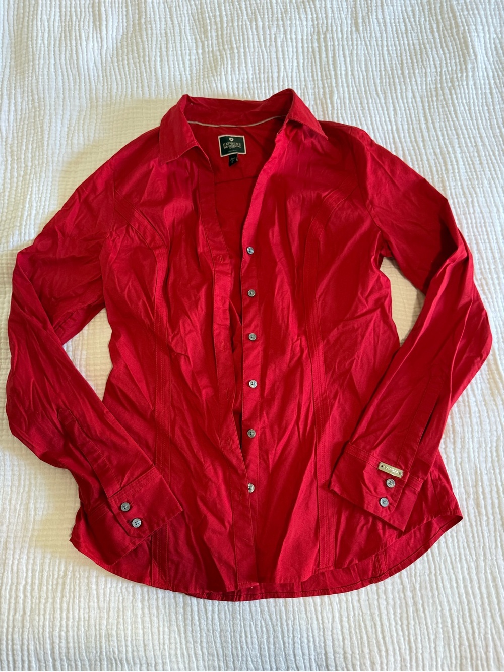 Express Women’s Red Button-Down Shirt